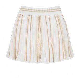 Striped White and Tan Women Shorts